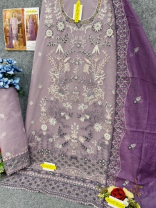 Nouvelle Collection Qualité Indien Pakistan Ethnique Lourd Organza Salwar Costumes Dupatta Broderie Avec Travail En Gros Approvisionnement D'usine - Product Image 5