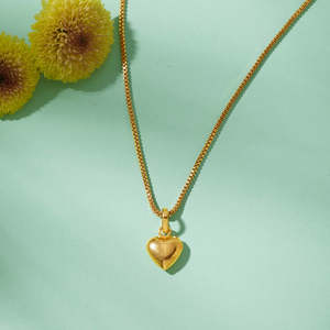 จี้ทองรูปหัวใจอaura ที่รักล้ำค่า พร้อมสายโซ่เชื่อมต่อ - Product Image 1