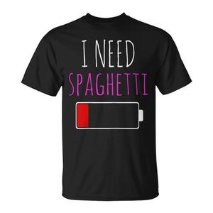 T-shirt I Need Spaghetti a maniche corte girocollo unisex per adulti con stampa digitale per attività promozionali - Product Image 1