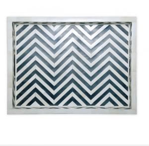 Zigzag Design noir blanc résine Rectangle plateau de service élégant outil de cuisine fait à la main pour le thé Fast Food Business-cadeau plateau/support - Product Image 1