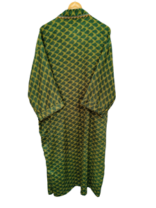 Kimono de verano de lujo para cubrir el bikini, bata larga de noche, Kimono Sari de seda reciclado vintage indio hecho a mano, - Product Image 6