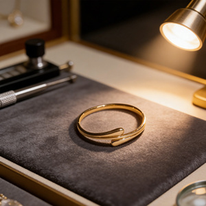 Bracelet jonc tendance en acier inoxydable et zircon pour femme, bijou de poignet en métal poli, couleurs or et argent, idéal pour les fêtes et occasions spéciales - Product Image 4