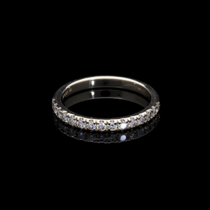 Bracelet d'éternité classique en or 14 carats 0,39CTW avec diamant rond dans un serti demi-pavé élégant et minimal pour femme - Product Image 2