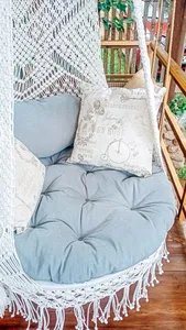 Boho <b>Macrame</b> <b>Swing</b> <b>Chair</b> Handwoven Cotton Polyester Ropes Large Hanging <b>Chair</b> for Indoor Outdoor Relaxation Bedroom Living Room - Product Image 3