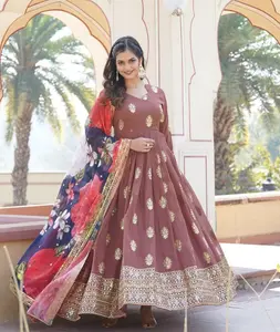 巴基斯坦Salwar Kameez缝制Anarkali礼服婚礼刺绣设计Salwar Kameez印度婚礼功能穿衣服