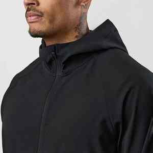 Venta al por mayor de los hombres de moda ligero deportivo camuflaje cortavientos negro gris bloque con capucha chaqueta con cremallera primavera impermeable a prueba de viento - Product Image 5