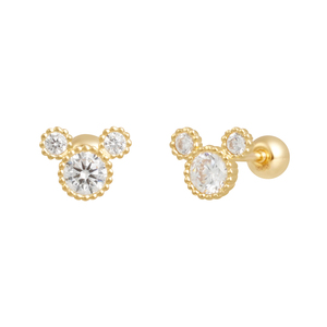 Của Phụ Nữ Hợp Thời Trang Đơn Giản Minnie Chuột Zirconia Cubic 14K Vàng Mỹ Stud Bông Tai K-Đồ Trang Sức Của Bán Buôn Cơ Bản Piercing Đồ Trang Sức Tuyệt - Product Image 2
