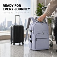 Sac à dos de voyage imperméable pour week-end avec fermeture éclair USB, sacs pour ordinateur portable, sac à dos multifonctionnel unisexe pour adultes