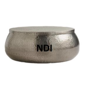 Mesa de centro de té con acabado antiguo, forma y tamaño personalizados, mesa de centro de tambor, sala de estar Decoración Para, diseño martillado usado - Product Image 1