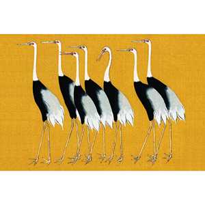 Póster de Seven Cranes de Ogata Korin, arte de pared en lienzo con marco negro - Product Image 3