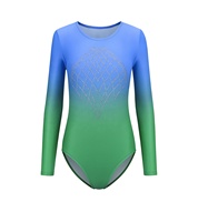 Justaucorps de gymnastique pour enfants personnalisables de haute qualité, à manches longues, avec strass brillants, en tissu Spandex, pour l'entraînement de ballet, OEM