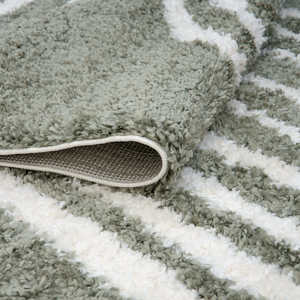 Netline Home Moodi Shaggy Green Rectangular Fur <b>Rug</b> for Hallway <b>Bedside</b> Teen Rooms - Product Image 4