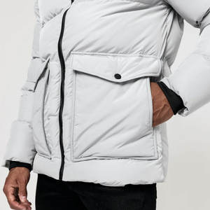 Chaqueta de invierno acolchada oversize de lona para hombre, la más vendida, casual, con cuello alto, impermeable, transpirable, cortavientos, cálida, con bolsillos, talla grande - Product Image 3