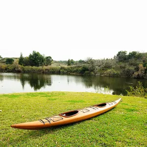 Kayak 2 places kayak double 19 'avec kayak bateau de pêche à pagaie pour lac bateau en bois kayak canoë à vendre