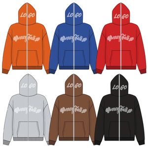 Sudadera con capucha con cremallera completa Negra de peso pesado unisex personalizada - Product Image 2