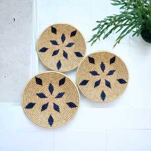 Precio a granel indio hecho a mano Multicolor Moonj hierba pared colgante cesta de pared para pared decoración del hogar - Product Image 6