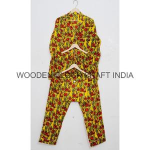 Ensemble de pyjama en coton 100% pour femmes, élégant, fait à la main, à fleurs, ample, pour le yoga du matin, vêtements de bain, taille élastique, séchage rapide - Product Image 5