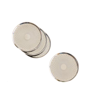 Posavasos Redondos de Metal con Acabado Negro Mate para el Hogar y Hoteles, para Servir Té y Café - Product Image 3