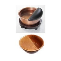 Avec support en cuir souple Cuvette de pédicure martelée en cuivre avec support pour spa Pied Soak Pedicure Handmade Metal Foot Bath Bowl
