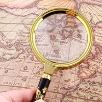 CH Calvin Handicraft Antique Polished Metal Handheld Magnifying Glass 6X/8X for Science Reading Inspection (Gold) Uttarakhand