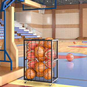 JH-Mech <span class=keywords><strong>Ball</strong></span> 스포츠 주최자 보관 카트 차고 금속 롤링 빈 배구 축구 농구 공 카트 - Product Image 4