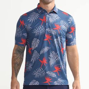 Logo brodé personnalisé hommes chemise de golf élégant partout impression par sublimation Streetwear polos athlétiques - Product Image 1