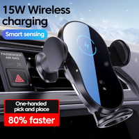 Cargador Inalámbrico para Auto Eway de 15W con Puerto Tipo-C, Compatible con Fundas, Desbloqueo Automático por Infrarrojos, Rotación de 360 Grados, Compatibilidad Universal con Rejillas de Ventilación
