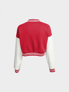 Ropa de calle para mujer, chaqueta universitaria de lana a prueba de viento de béisbol lisa en blanco, chaqueta personalizada para mujer para su marca - Product Image 2