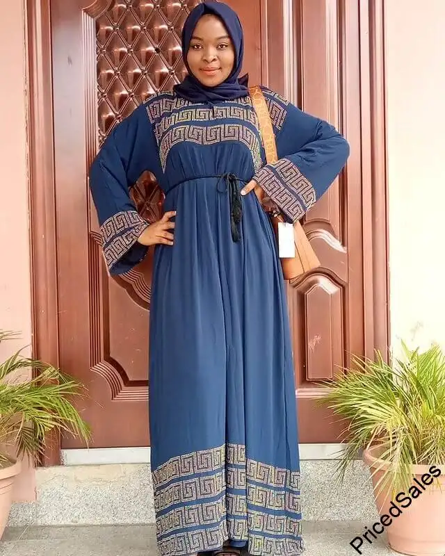 New Muslim Women Black Kaftan Islamic Maxi Dress Long Sleeve Arab Jilbab Abaya