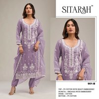 Salwar indien pakistanais en soie Georgette brodé, non cousu, pour tenue de soirée, prêt à porter, en modal, 4 options de couleurs, moderne, idéal pour les premières utilisations.