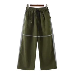 Men Pants Patchwork <b>Drawstring</b> Joggers Wide Leg <b>Trousers</b> Men Streetwear 2026 Pockets Fashion Oversize Long - Product Image 5