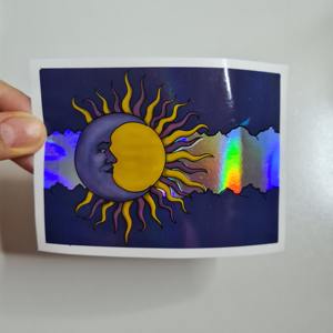 Etiqueta de vinilo holográfica impermeable hecha a medida Etiqueta de holograma decorativa Interior con diseño de logotipo personalizado impresión UV - Product Image 2