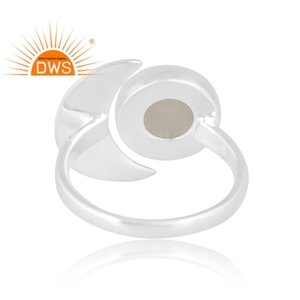 Vente chaude Fine en argent Sterling naturel arc-en-ciel lune pierre gemme bague réglable bijoux personnalisés pour les femmes cadeau pour elle - Product Image 4