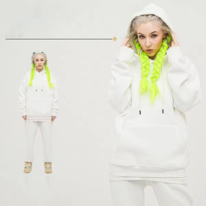 เสื้อฮู้ดดี้คอกลมทรงโอเวอร์ไซส์ ผ้าโพลีเอสเตอร์/คอตตอนเนื้อหนา พิมพ์ลายดิจิทัลด้านหน้า ดีไซน์มีซับใน น้ำหนักผ้า 420 กรัม เหมาะสำหรับฤดูหนาว - Product Image 3