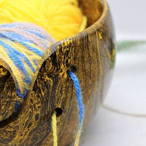 Handmade Wooden Yarn Bowl <b>Knitting</b> Crochet Supplies Organizer Holder <b>Storage</b> Container Natural Wood Yarn Bowl for Knitters - Product Image 5