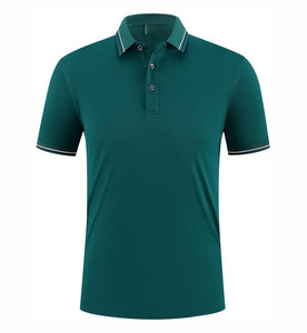 Camiseta Polo de Cuello Rayado de Seda de Hielo con Diseño de Logotipo Personalizado OEM, Ropa de Trabajo y Camiseta Polo de Manga Corta de Algodón para Hombre - Product Image 5