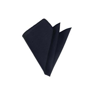 Pañuelo de bolsillo clásico de algodón liso azul marino - Product Image 1