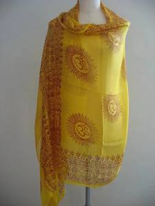 Écharpe unisexe en coton faite à la main, imprimé Om Mantra, étole, écharpe de plage - Product Image 2