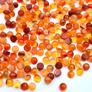 Cabochon rond en cornaline naturelle certifié IGI 2mm 3mm 4mm pierres précieuses à dos plat pierres précieuses en vrac pour la fabrication de bijoux - Product Image 1