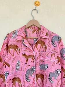 Costume de nuit indien exclusif 100% coton fait à la main imprimé fleuri luxe décontracté élégant popeline pour printemps été automne hiver-ODM - Product Image 2