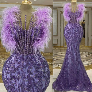 Robes de soirée élégantes et sexy pour club 2023, dos nu, épaules dénudées, longueur au sol, motif sirène, silhouette respirante en maille, soutien-gorge intégré - Product Image 1