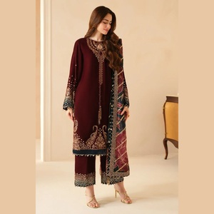 ชุดสูทปาร์ตี้อินเดียและปากีสถานสำหรับผู้หญิงใส่ฤดูร้อนปักโลโก้แบบเรียบง่ายแฟชั่นปากีสถานผ้าชีฟองบูติกที่ดีที่สุด - Product Image 4