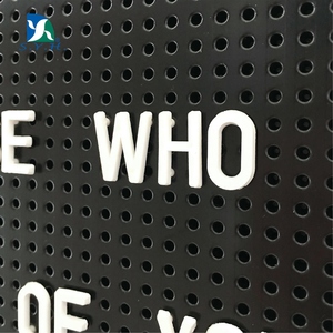 Black <b>Plastic</b> Square Portable Peg <b>Letter</b> Board with Aluminum Frame Wall-Mounted and Eco-Friendly for Store Use - Product Image 3