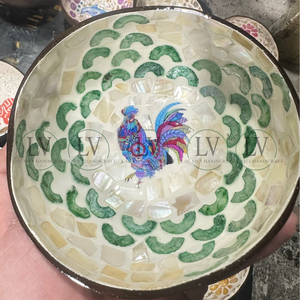 Tazón de Servir de Coco Natural con Incrustaciones de Nácar Hecho a Mano, 5 Pulgadas de Diámetro, para Frutas, Ensaladas, Aperitivos, de Vietnam - Product Image 3