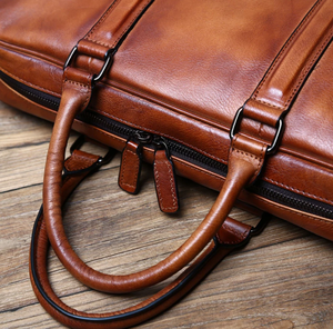Full Grain Leather Laptop Bag Leather <b>Briefcase</b> Bag, Men's Messenger Bag Personalized Gifts for Him Leather <b>Briefcase</b> Man - Product Image 2