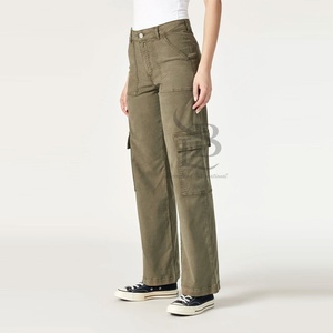 Pantalones cargo de talla grande para mujer al por mayor, pantalones para correr holgados de cintura alta y pantalones con bolsillos laterales, servicio OEM 2025 - Product Image 5