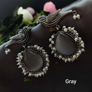 Pendientes de plata Réplicaa, pendientes elegantes de pájaro, pendientes elegantes con ropa para niñas, ropa de fiesta Cascul - Product Image 6