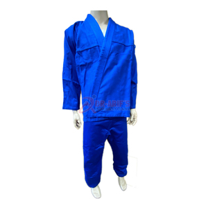 Kimono de Jiu Jitsu pré-rétréci à tissage unique BJJ Gi bleu de qualité supérieure 450GSM avec étiquettes tissées personnalisées Vêtements d'arts martiaux - Product Image 1