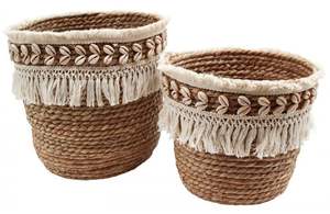 ตะกร้ามาคราเม่ตกแต่งสวยงามสำหรับจัดเก็บของใช้ในบ้าน ห้องนอน ห้องนั่งเล่น วางบนโต๊ะ และของตกแต่งบ้านที่มีสไตล์จากอินเดีย - Product Image 4