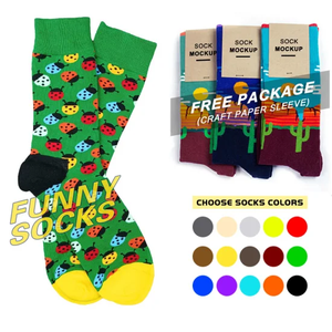 Professional Factory Knitted Men's Crew Dress <b>Socks</b> Custom Designed High Quality Casual <b>Socks</b> Black <b>White</b> Blue Red Logo Pattern - Product Image 6